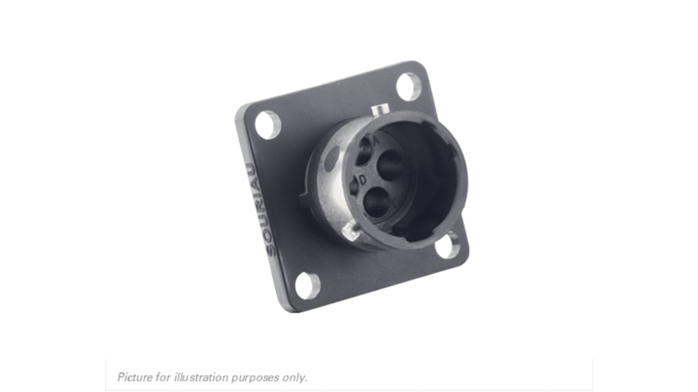 Connecteur circulaire Mâle, 4 Contacts, Femelle, Souriau Sunbank by Eaton