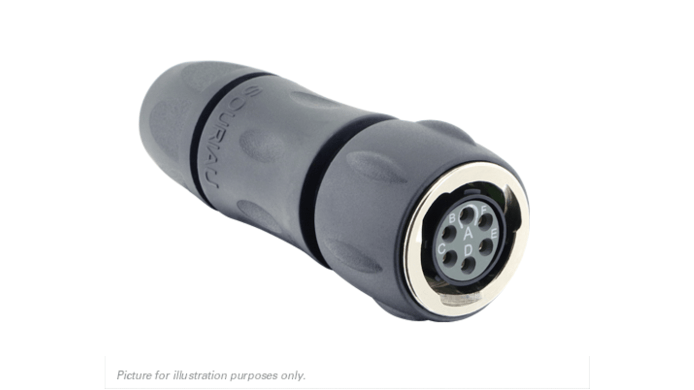 Souriau Sunbank by Eaton Circular Connector, 6 Contacts, Cable Mount, Plug, IP68, IP69K, UTGX Series