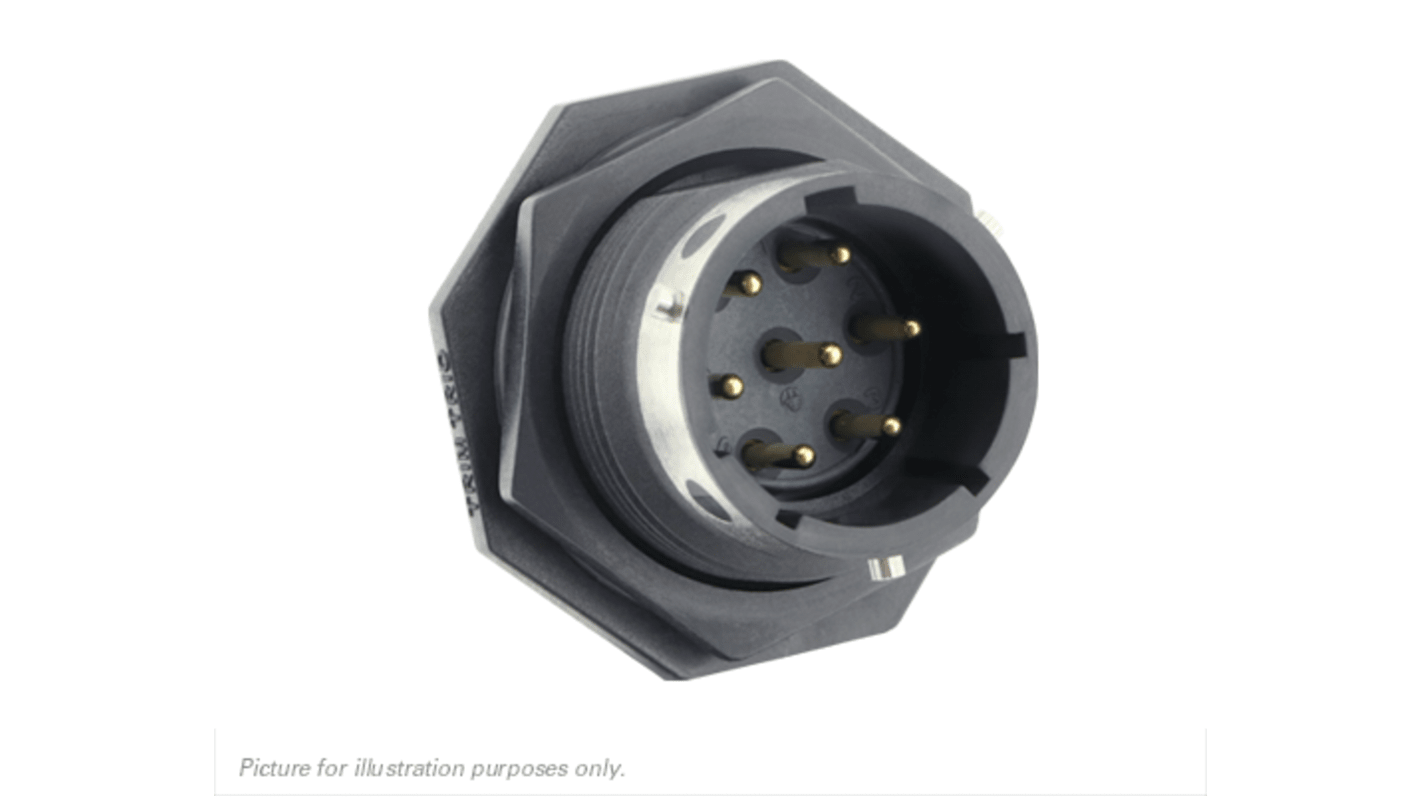 Souriau Sunbank by Eaton Circular Connector, 7 Contacts, Panel Mount, IP68, IP69K, UTGX Series