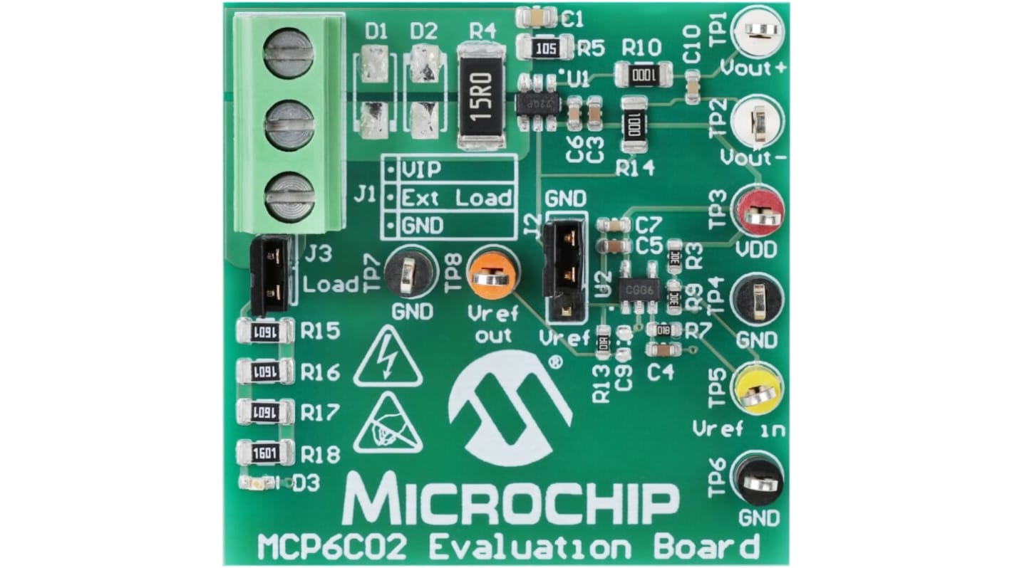 Microchip MCP6C02 Evaluation Board High-Side Current Sensing for MCP6C02 for Power Supply