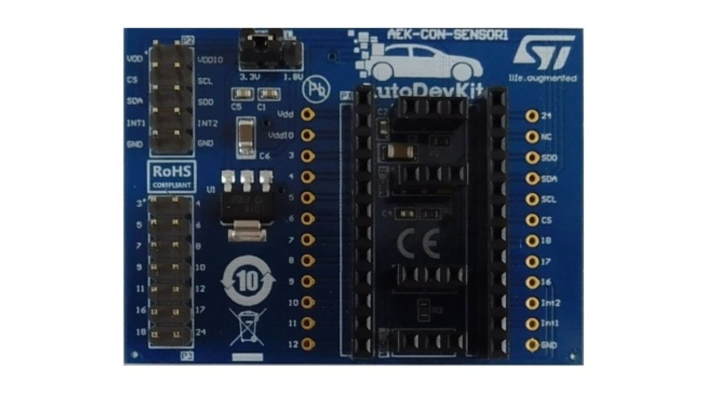 STMicroelectronics AEK-CON-SENSOR1, para Placas de detección MCU SPC5 y placas de sensor MEMS