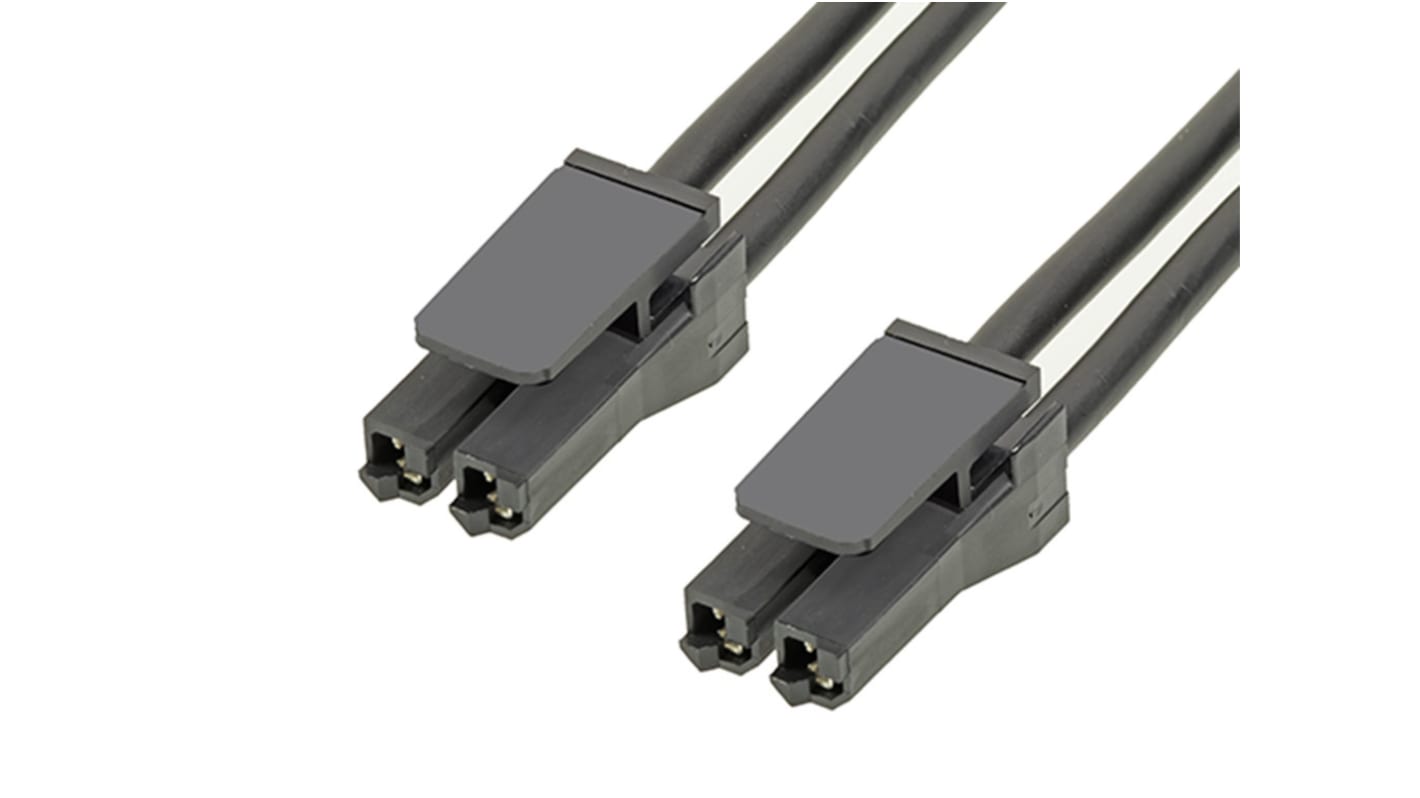 Conjunto de cables Molex Super Sabre, long. 300mm, Con A: Hembra, 2 vías, Con B: Hembra, 2 vías, paso 7.5mm