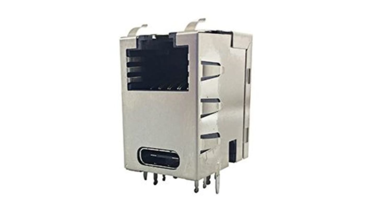 Amphenol RJ45 モジュラーコネクタ, メス, RJ45コネクタ, PCBマウント, Cat5e, RJE4E1881401