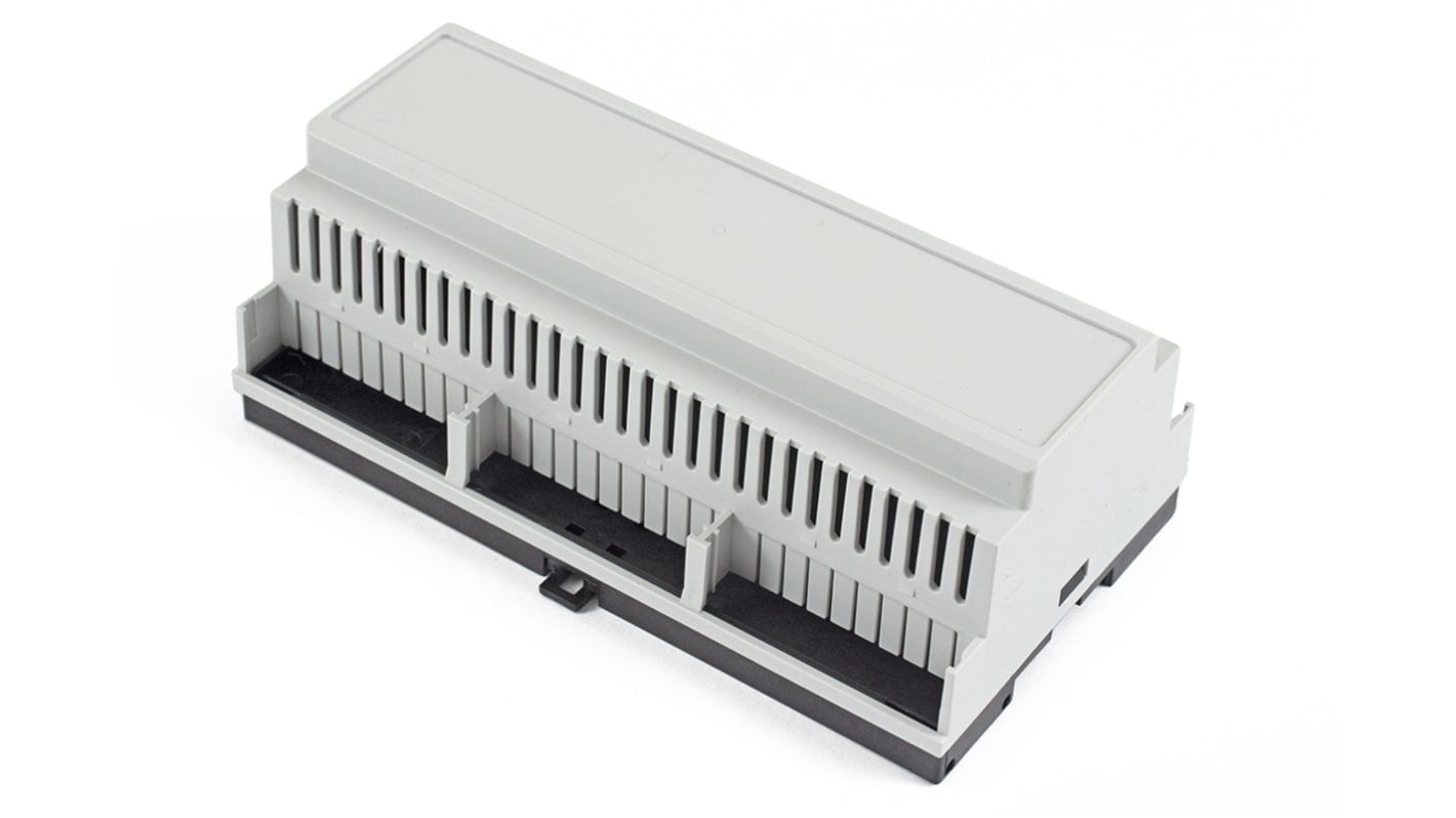 Hammond DIN Rail Enclosure Enclosure Type 1597 Series , 90 x 158 x 58mm, Polycarbonate DIN Rail Enclosure