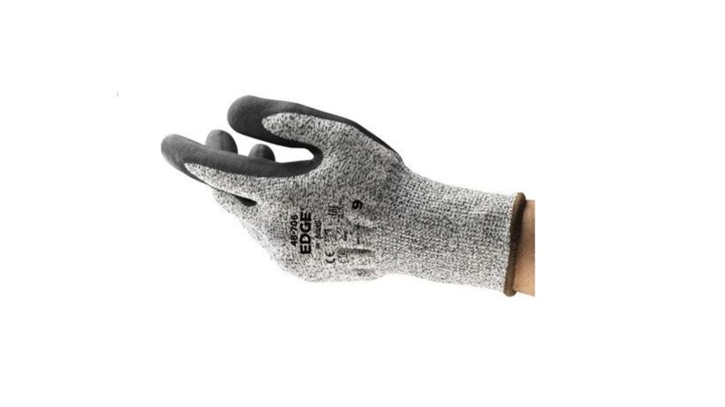 Ansell Edge Black Abrasion Resistant, Cut Resistant Work Gloves, Size 7, Foam Nitrile Coating