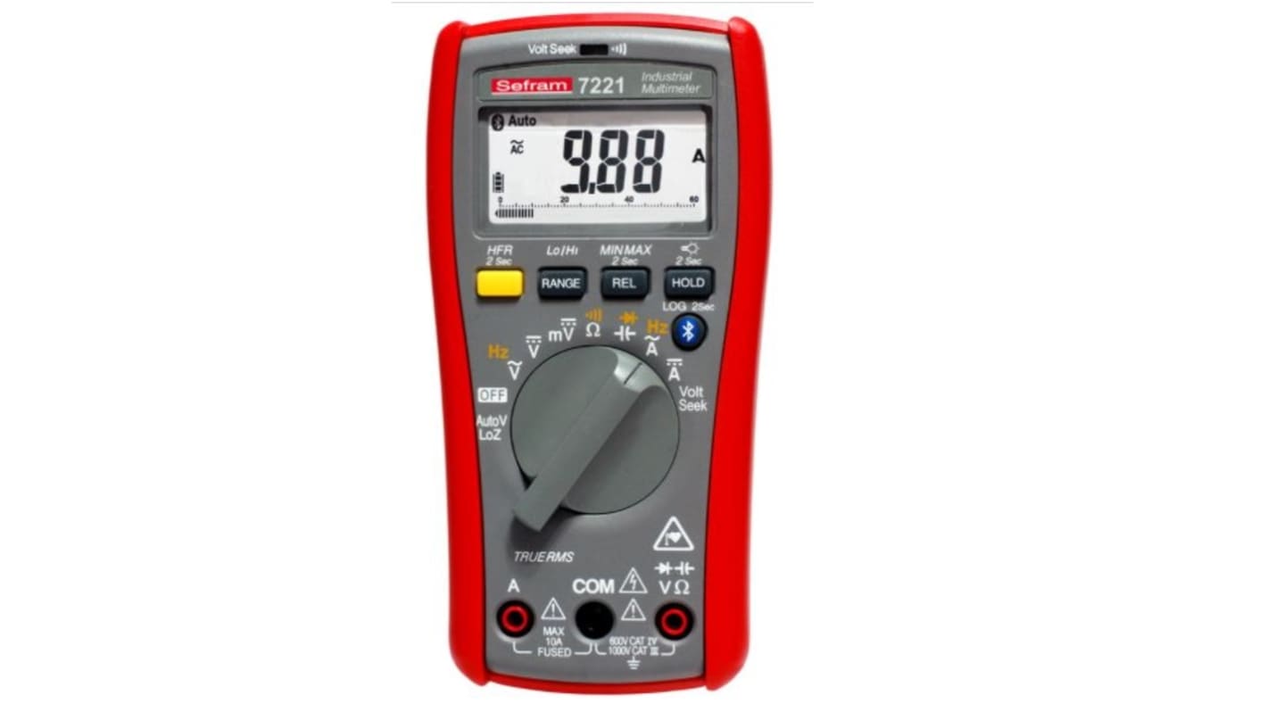 Sefram 7221 Hand Digital Multimeter, CAT III, CAT IV 1000V ac