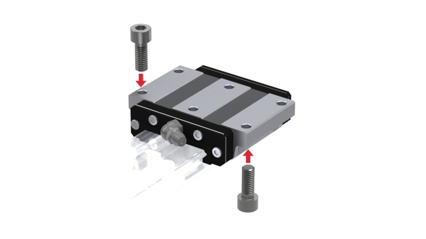 Patín THK serie HRW, dimensiones 72.8mm x 62mm, para raíl de 37mm