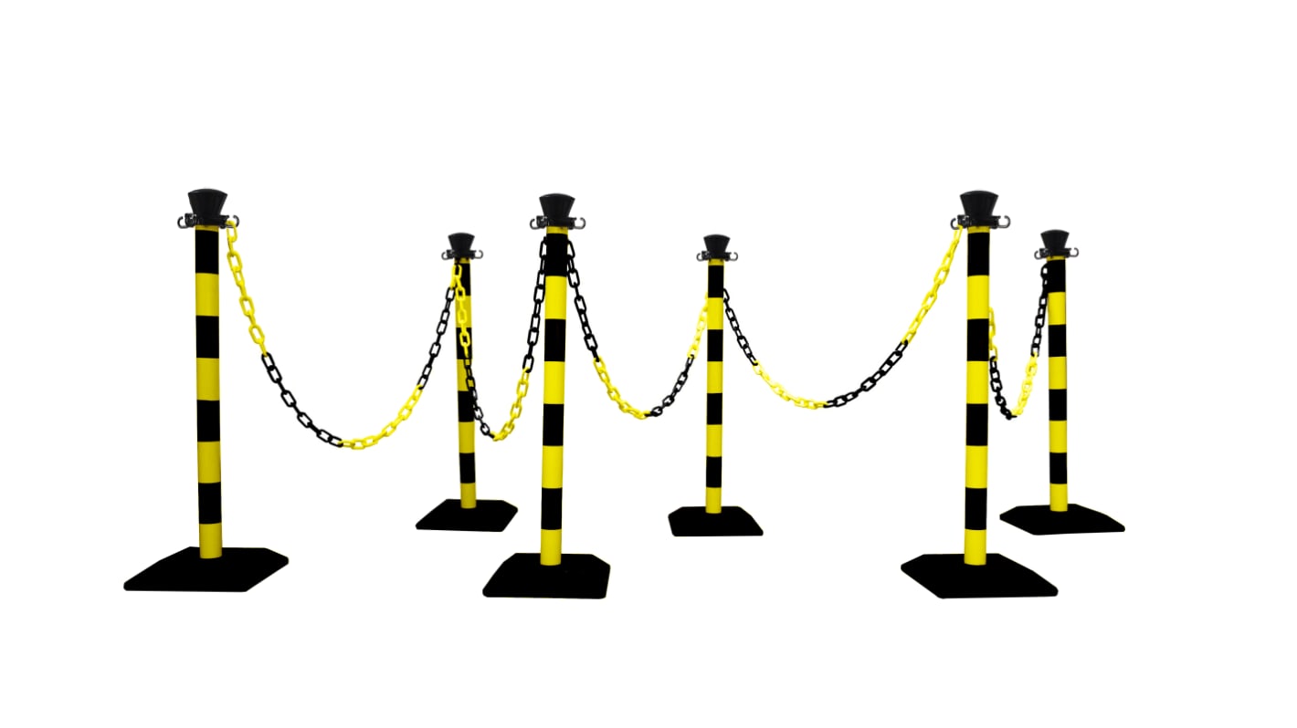 RS PRO Black & Yellow ABS Chain Barrier