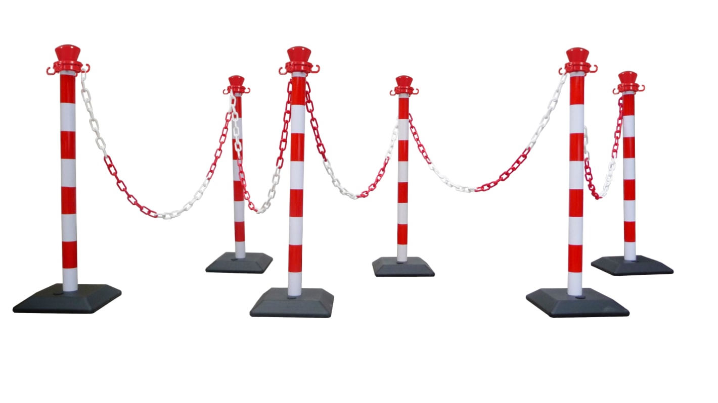 RS PRO Red & White ABS Chain Barrier
