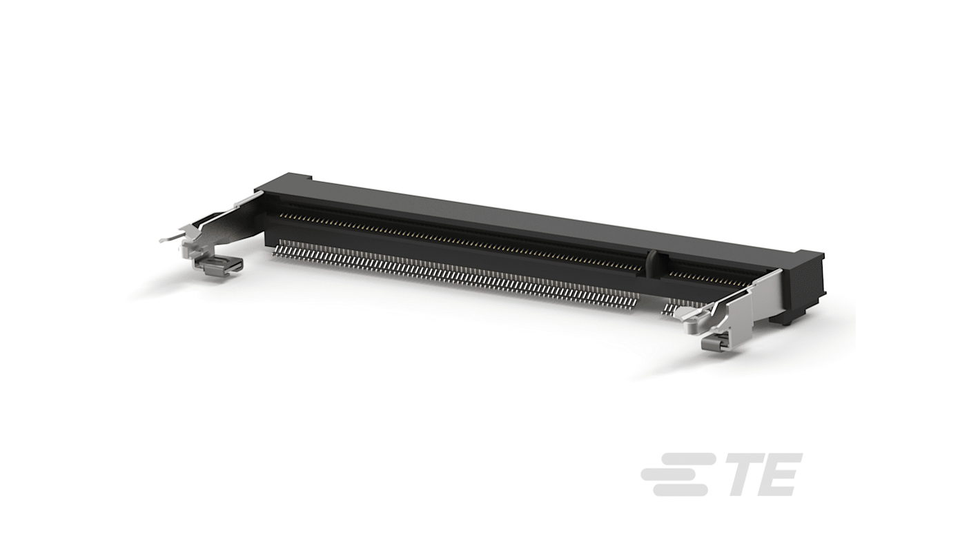 TE Connectivity DDR2 SO DIMM Series Right Angle Female Edge Connector, PCB Mount, 200-Contacts, 0.6mm Pitch, 2-Row