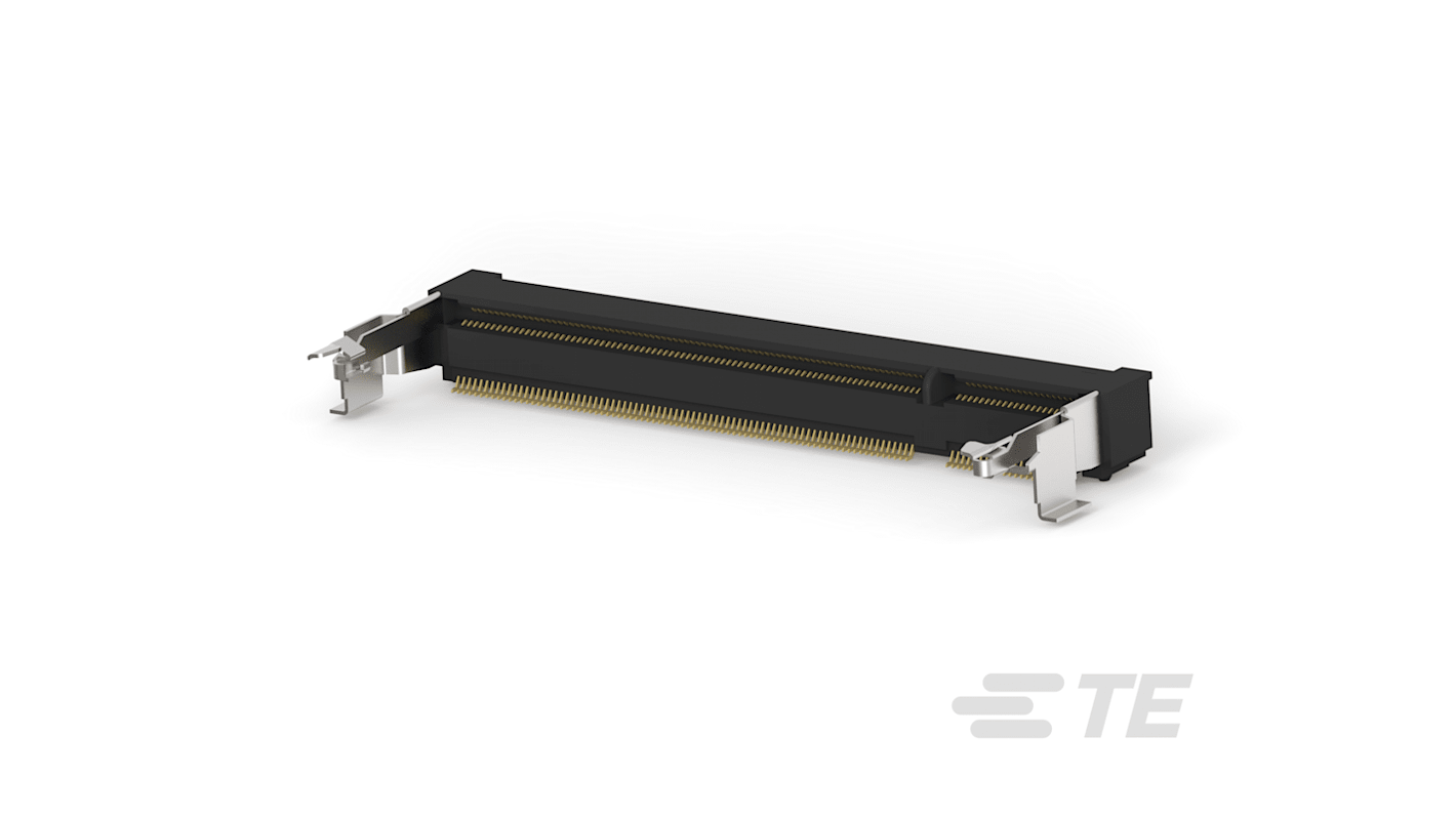 TE Connectivity 0.6mm Pitch 200 Way, Right Angle SMT Mount DIMM Socket ,1.8 V ,500mA