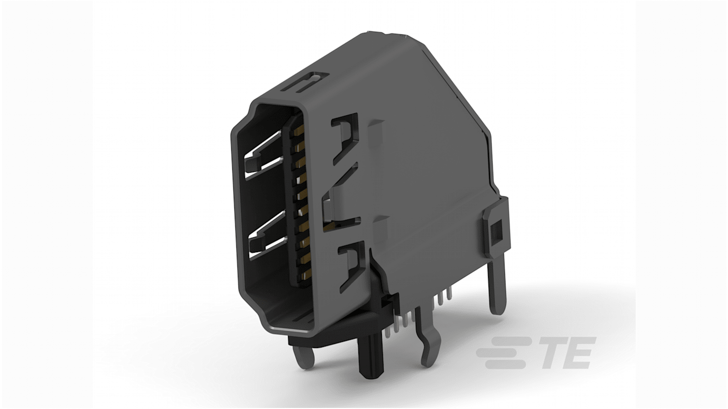 Connecteur HDMI TE Connectivity Femelle 19 voies Standard Angle droit