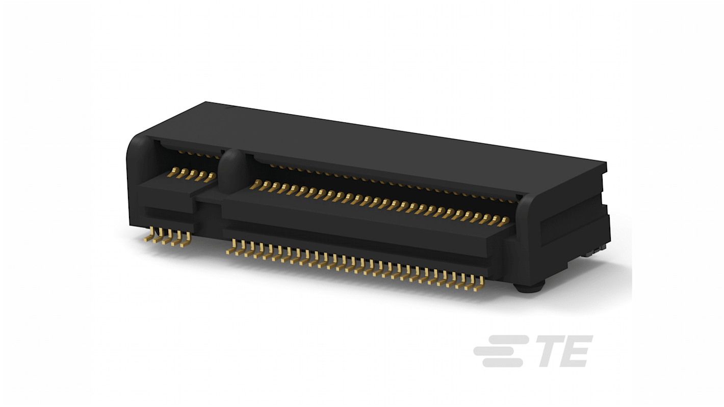 TE Connectivity M.2 NGFF Series Right Angle Edge Connector, PCB Mount, 67-Contacts, 0.5mm Pitch, 2-Row