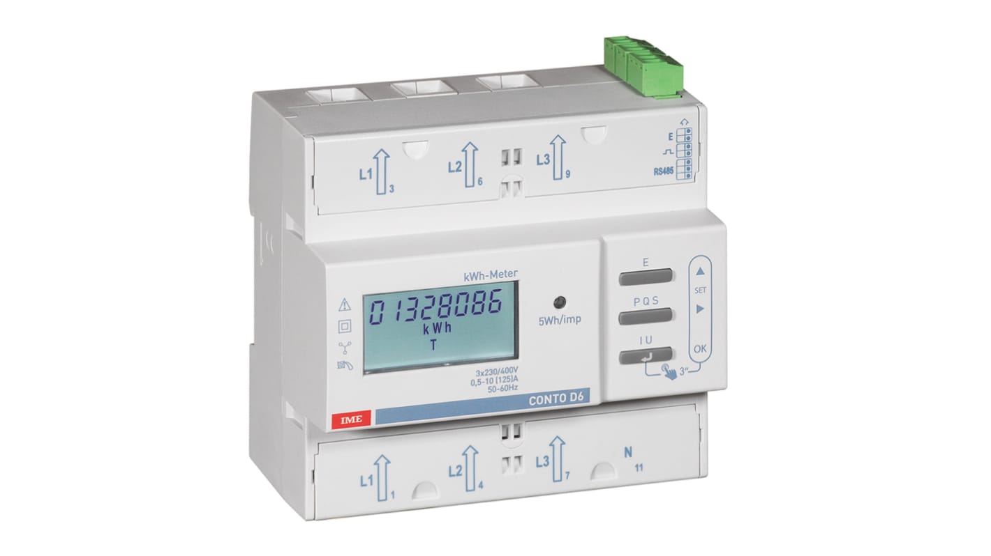 Contatore di energia IME, CONTO D6, 3 fasi, display LCD a 8 cifre