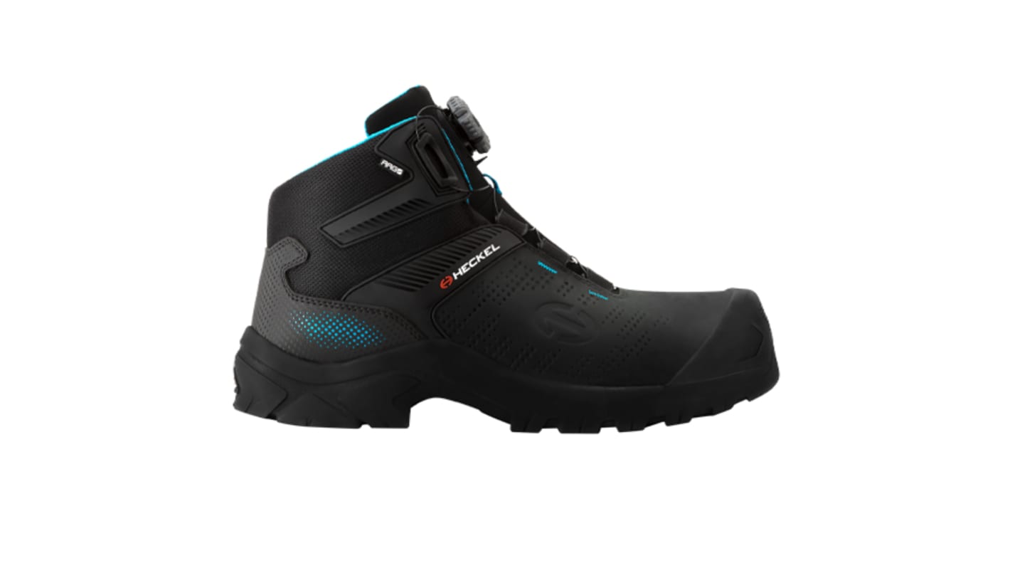 Heckel MACSOLE ADVENTURE Black, Blue Composite Toe Capped Unisex Ankle Safety Boots, UK 4, EU 37