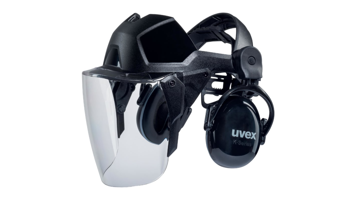 Visiera di protezione sollevabile Uvex con lenti trasparenti, in PC, resistente a Particelle ad alta velocità, Anti UV