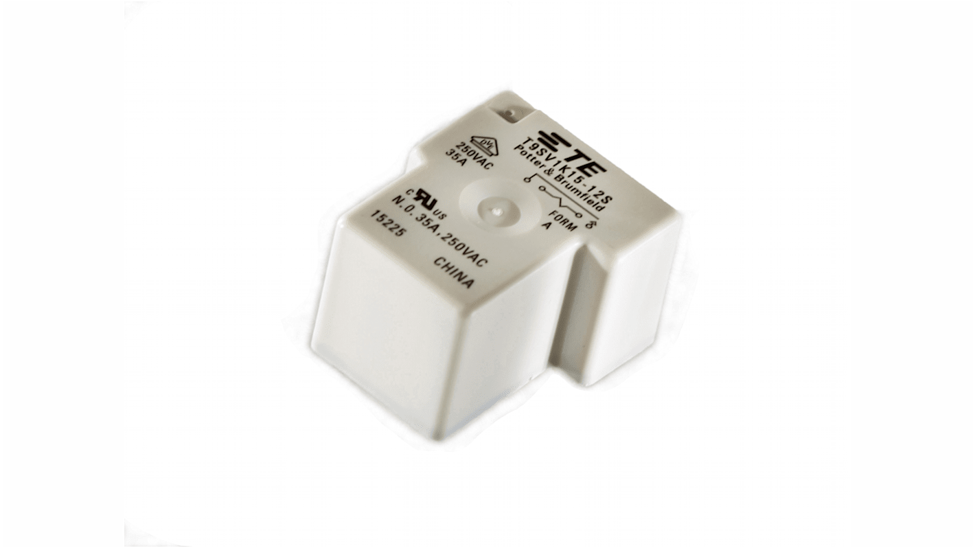 TE Connectivity PCB Mount Power Relay, 12V dc Coil, 35A Switching Current, SPST