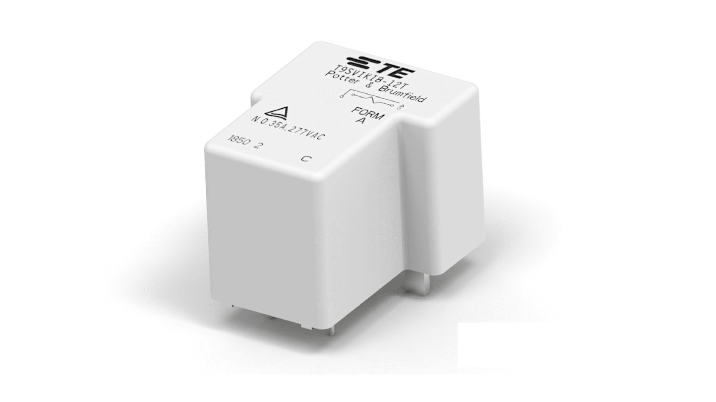 TE Connectivity PCB Mount Power Relay, 12V dc Coil, 35A Switching Current, SPST