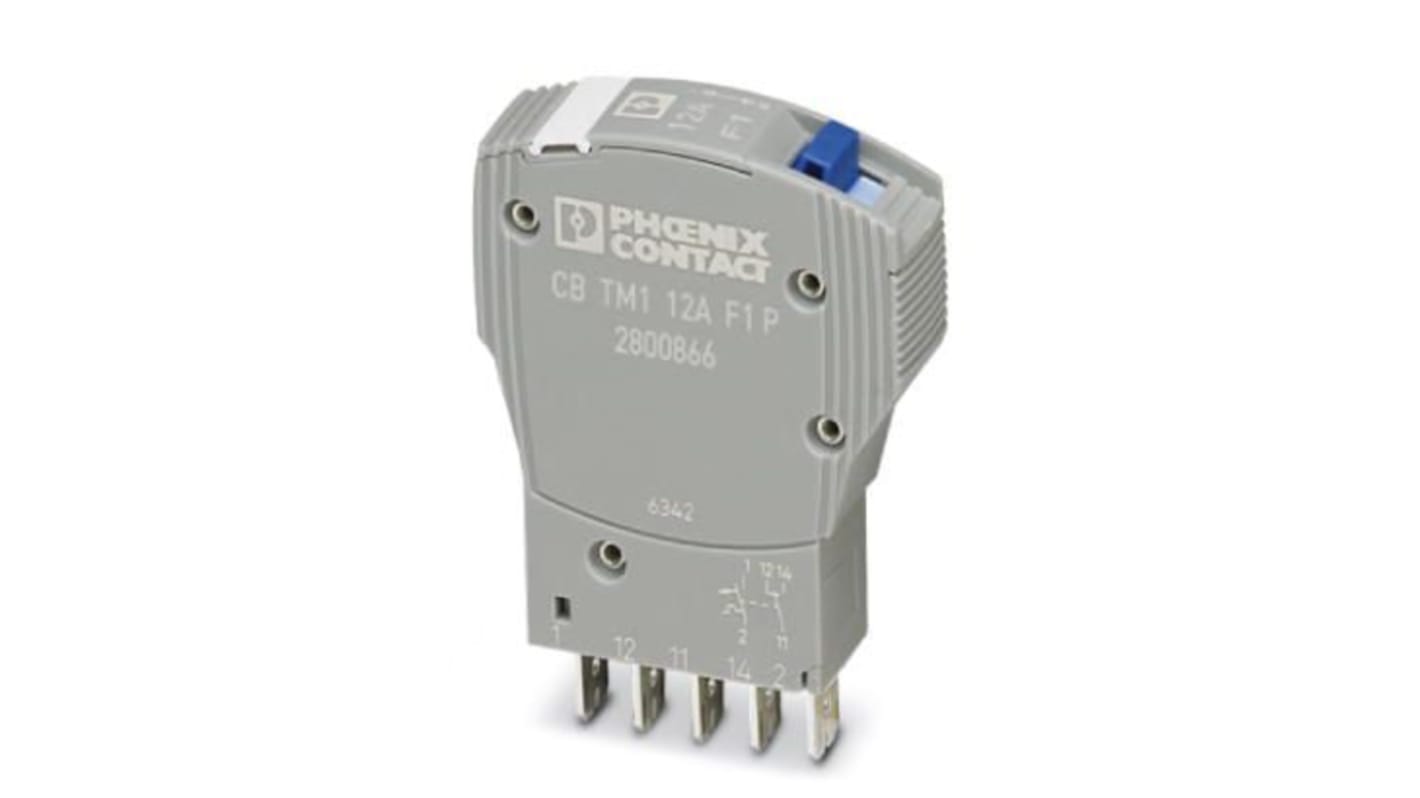 Phoenix Contact Thermal Circuit Breaker - CB TM1 Single Pole 50V dc Voltage Rating, 12A Current Rating