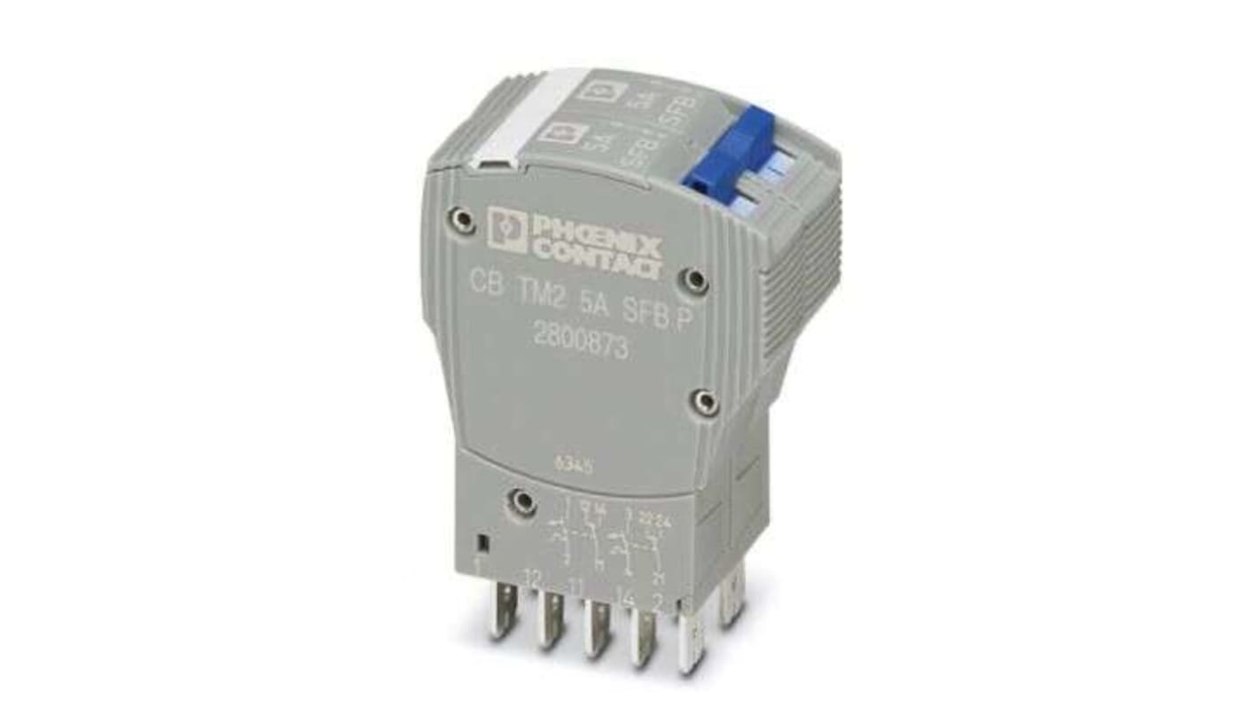 Phoenix Contact Thermal Circuit Breaker - CB TM2 2 Pole 80V dc Voltage Rating, 5A Current Rating