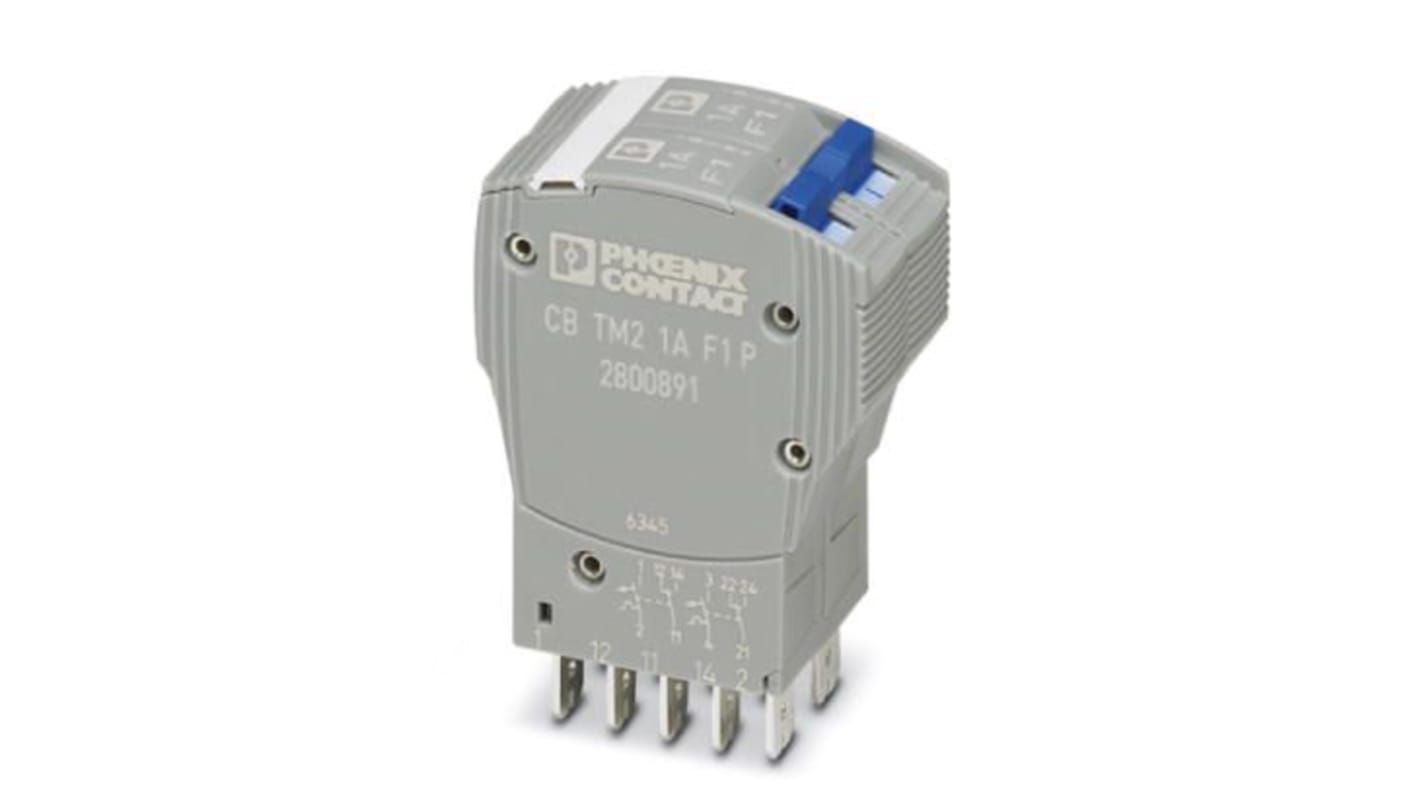 Phoenix Contact Thermal Circuit Breaker - CB TM2 2 Pole 80V dc Voltage Rating, 1A Current Rating