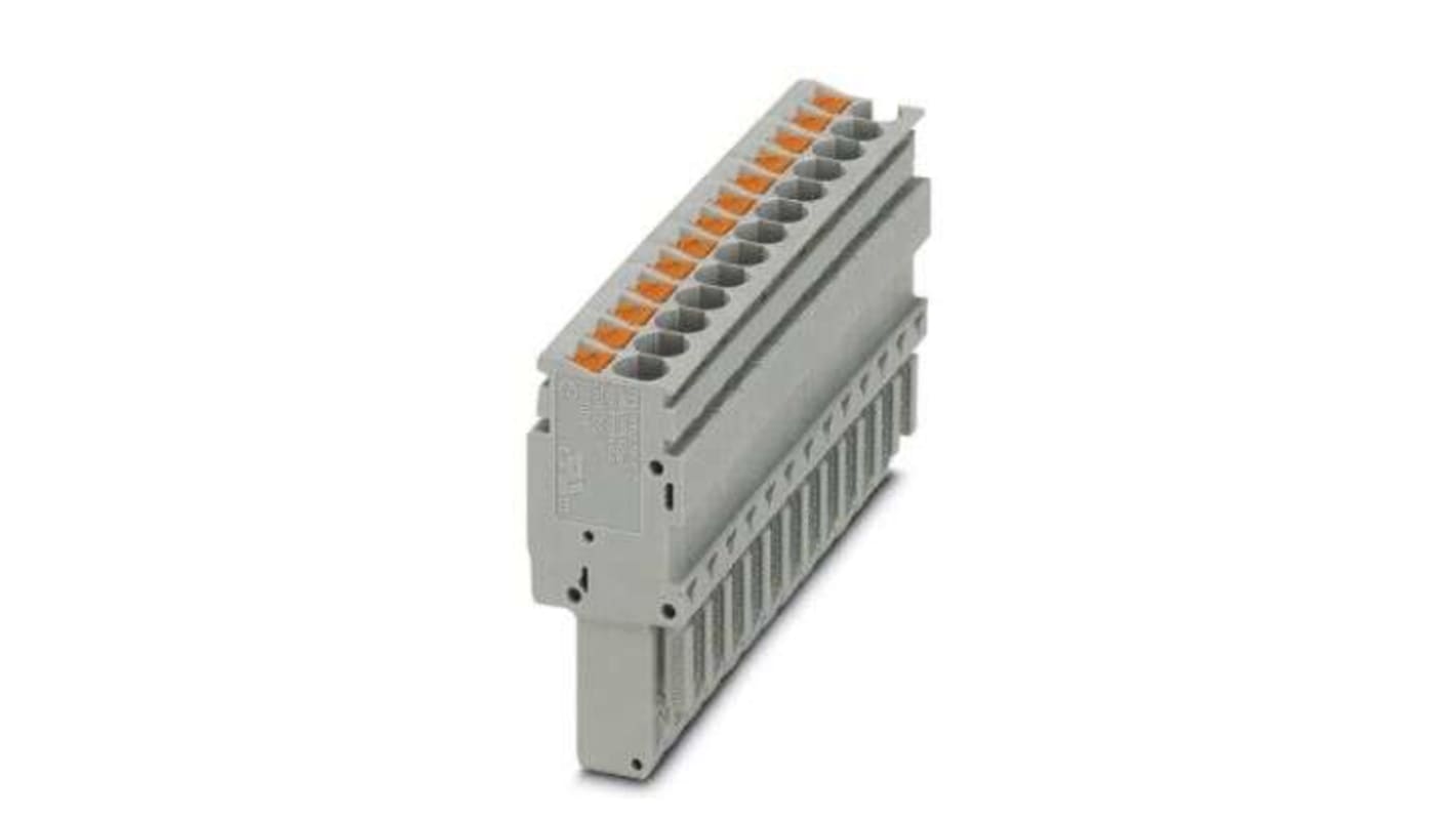 Phoenix Contact 44329, PP-H 2 Series Grey Combi Plug, 4mm², Push In Termination