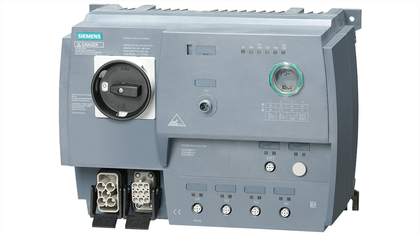 Starter per motore Siemens, 3 fasi, 0,75 kW, 400 V c.a., IP65