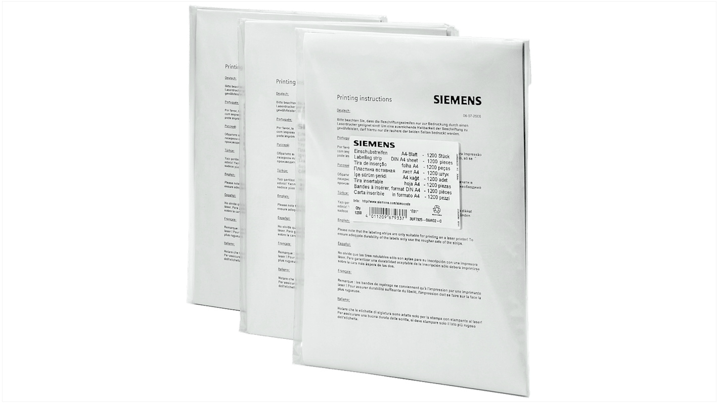 Siemens Labeling Strip for Use with Pushbuttons of the 3UF720 operator panel