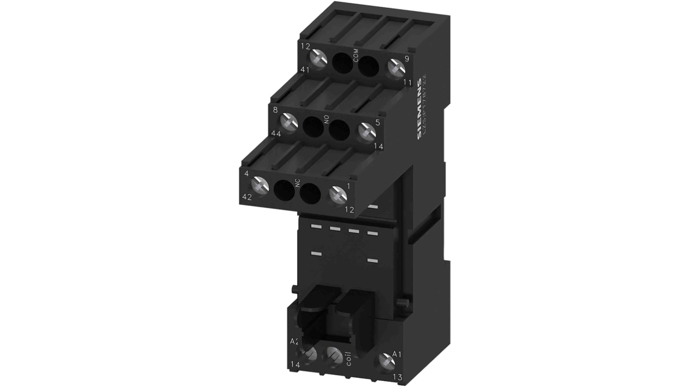 Siemens LZS Snap-On Rail Mount Relay Socket, for use with PT Relay
