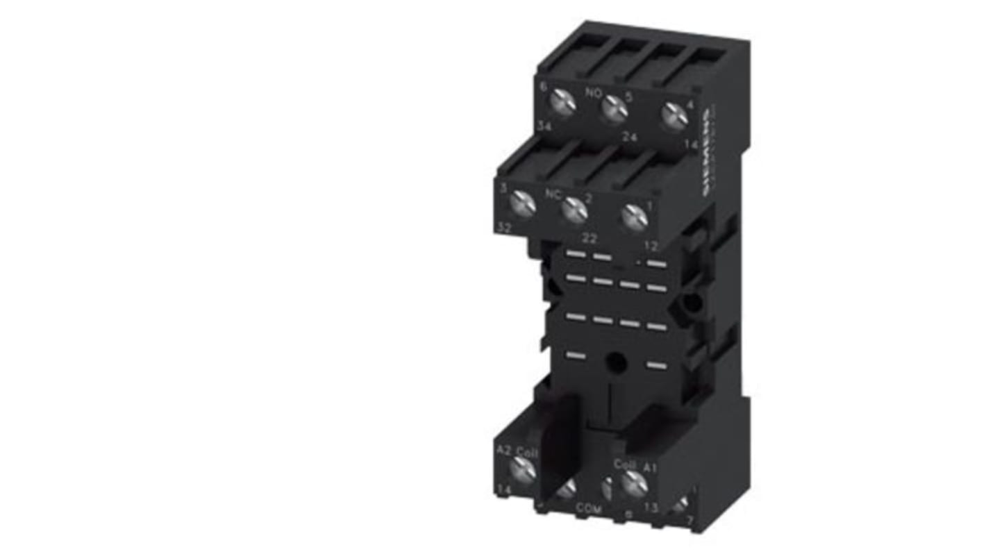 Siemens LZS Snap-On Rail Mount Relay Socket, for use with PT Relay