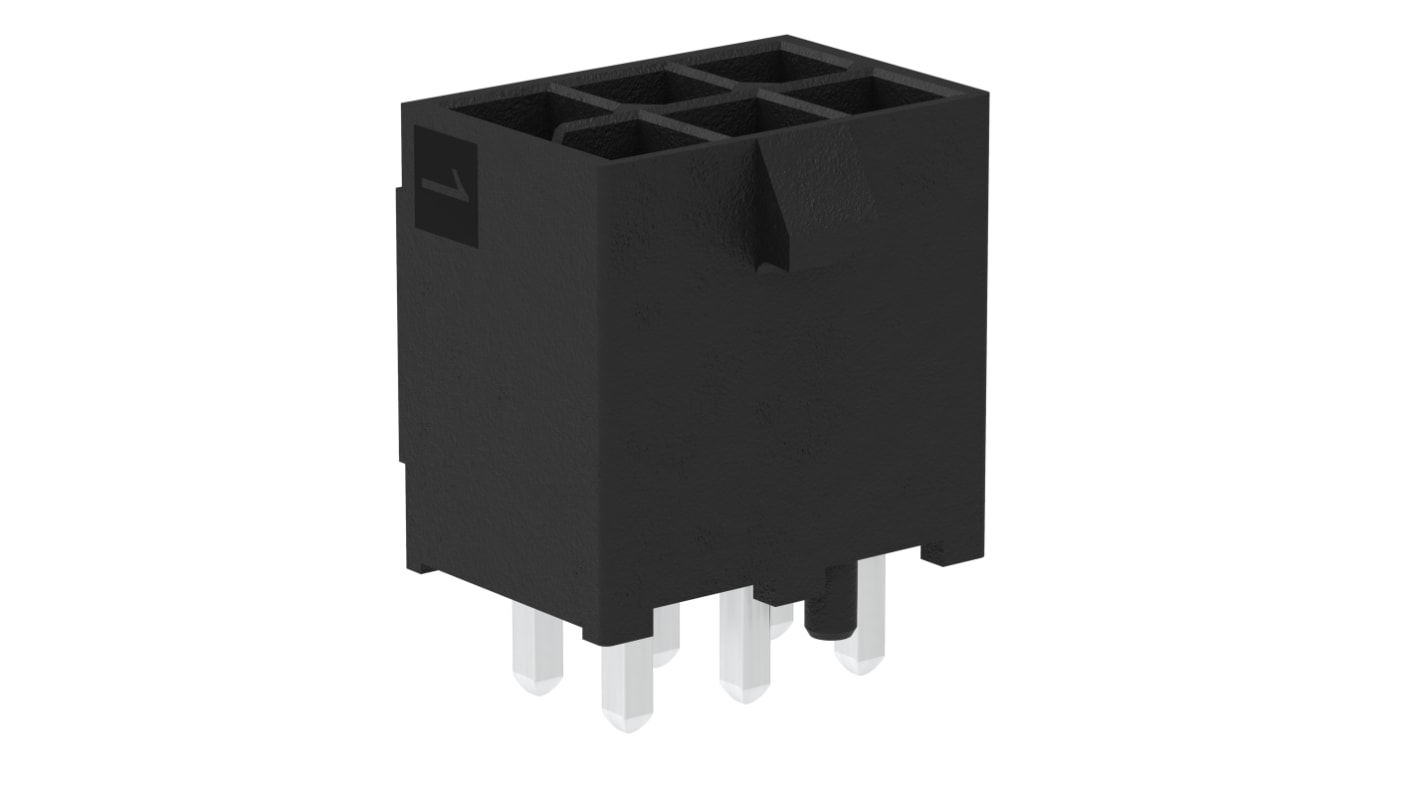 Conector macho para PCB Molex serie Mini-Fit Max de 8 vías, 2 filas, paso 4.2mm, Montaje en orificio pasante