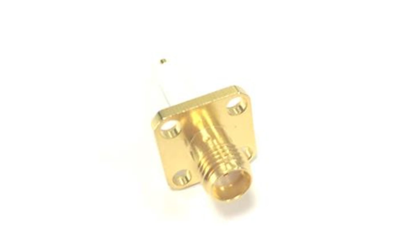 Conector coaxial RS PRO, Hembra, Recto, Impedancia 50Ω, Montaje de Reborde, Terminación de Soldador, 18GHz +165°C