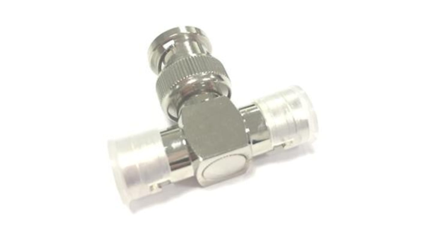 RS PRO Tee 50Ω Coaxial Adapter BNC Plug Plug to BNC Socket 1GHz