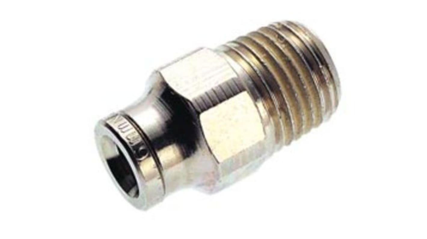 Norgren, R 3/8 Male to Push In 8 mm, Threaded-to-Tube Connection Style