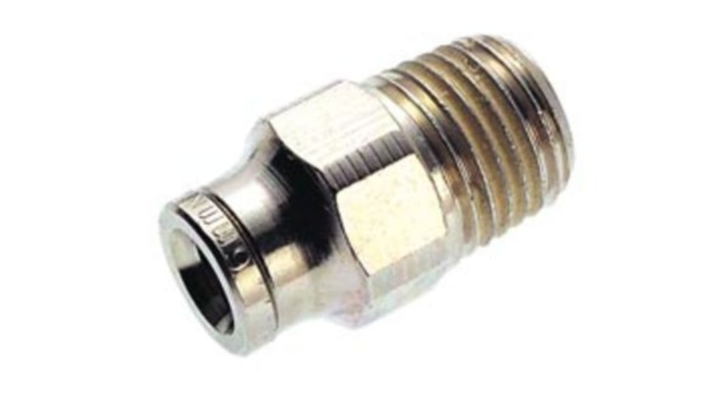 Norgren, R 1/2 Male to Push In 10 mm, Threaded-to-Tube Connection Style