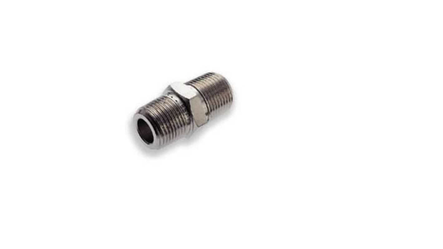 Norgren 15 Series Nipple Adaptor, R 1/8 Male to R 1/8 Male, Threaded Connection Style, 15020