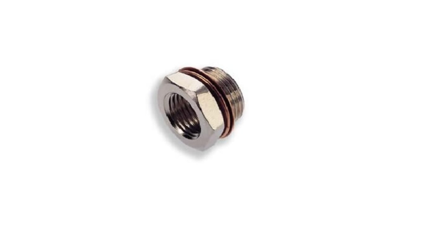 Norgren 16 Series Straight Fitting, G 1/8 Male to G 1/4 Female, Threaded Connection Style, 16023