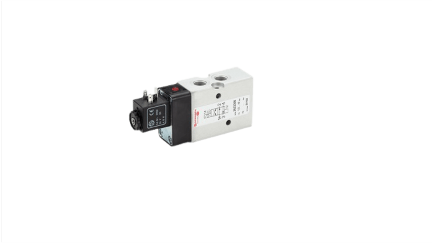 Electroválvula neumática Norgren, Serie 26220, Rosca G 1/4, Función 4/2, Solenoide/Resorte, En Línea, 1400l/min