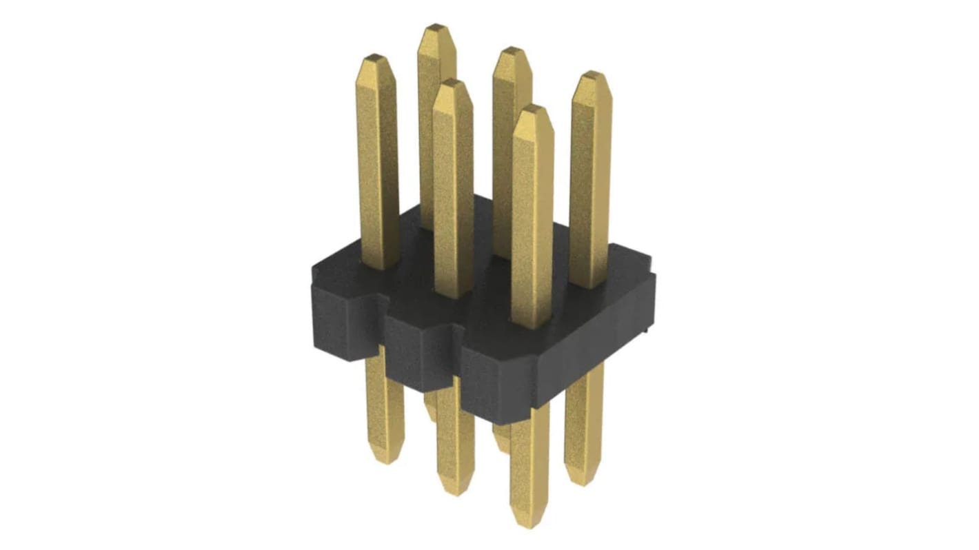 Amphenol FCI Minitek127 Series Vertical Through Hole PCB Header, 6 Contact(s), 1.27mm Pitch, 2 Row(s)