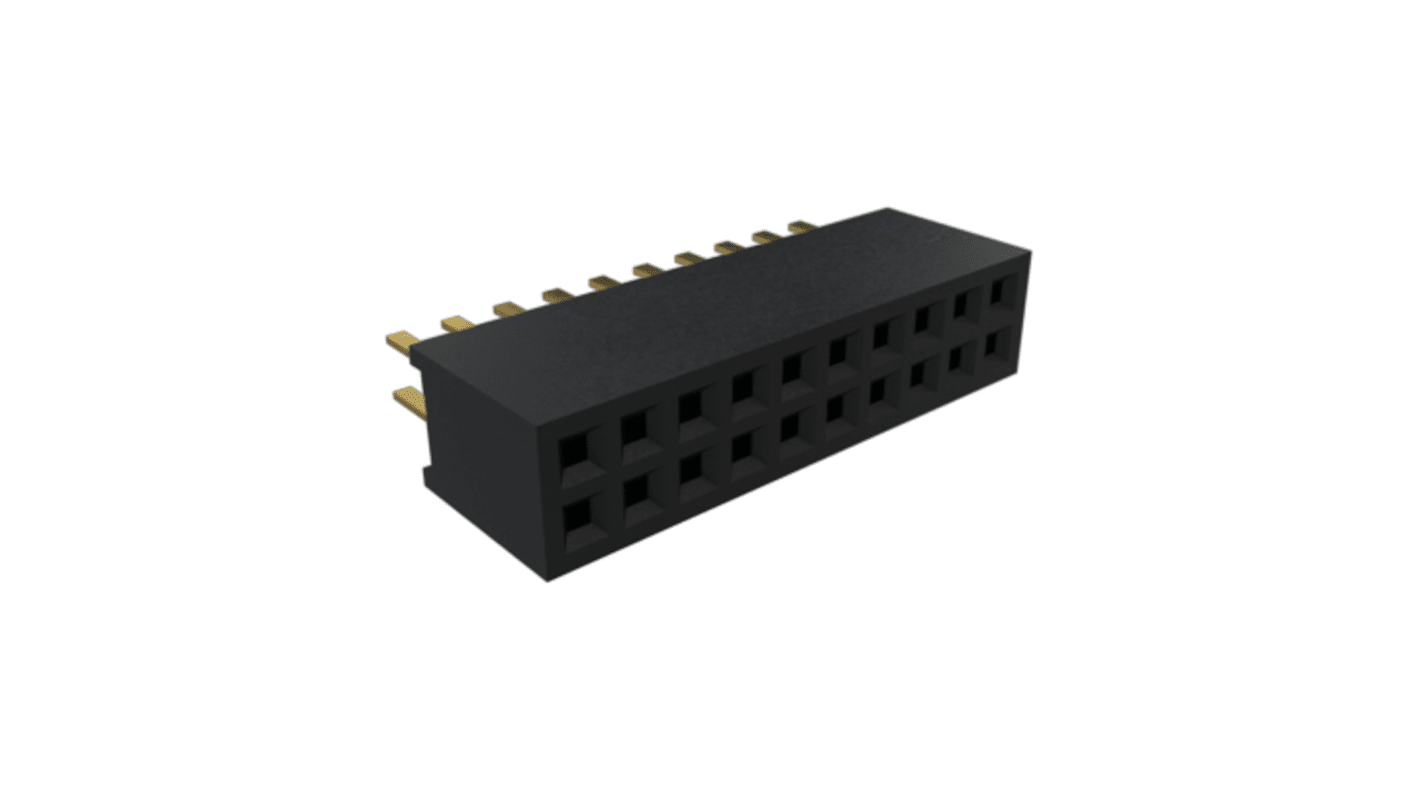 Conector macho para PCB Amphenol Communications Solutions serie Minitek127 de 10 vías, 2 filas, paso 1.27mm