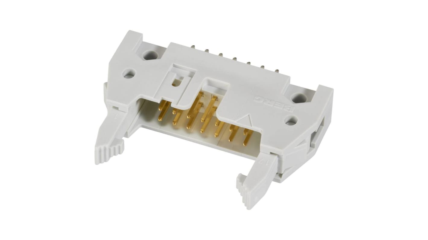 Amphenol FCI Quickie Series Vertical Through Hole PCB Header, 40 Contact(s), 2.54mm Pitch, 2 Row(s), Shrouded
