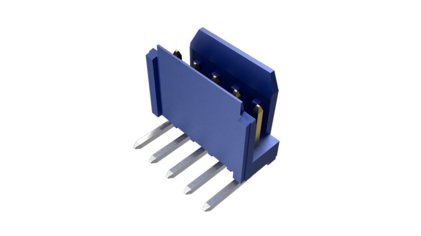 Amphenol FCI Dubox Series Right Angle Through Hole PCB Header, 6 Contact(s), 2.54mm Pitch, 1 Row(s), Shrouded