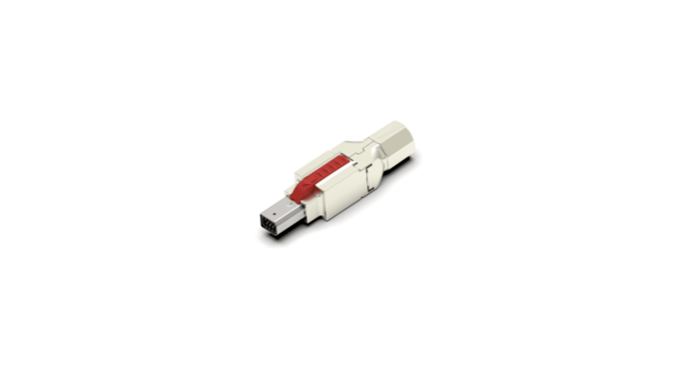 Conector macho en miniatura de E/S TE Connectivity serie Type I Montaje de Cable Recto 8 vías