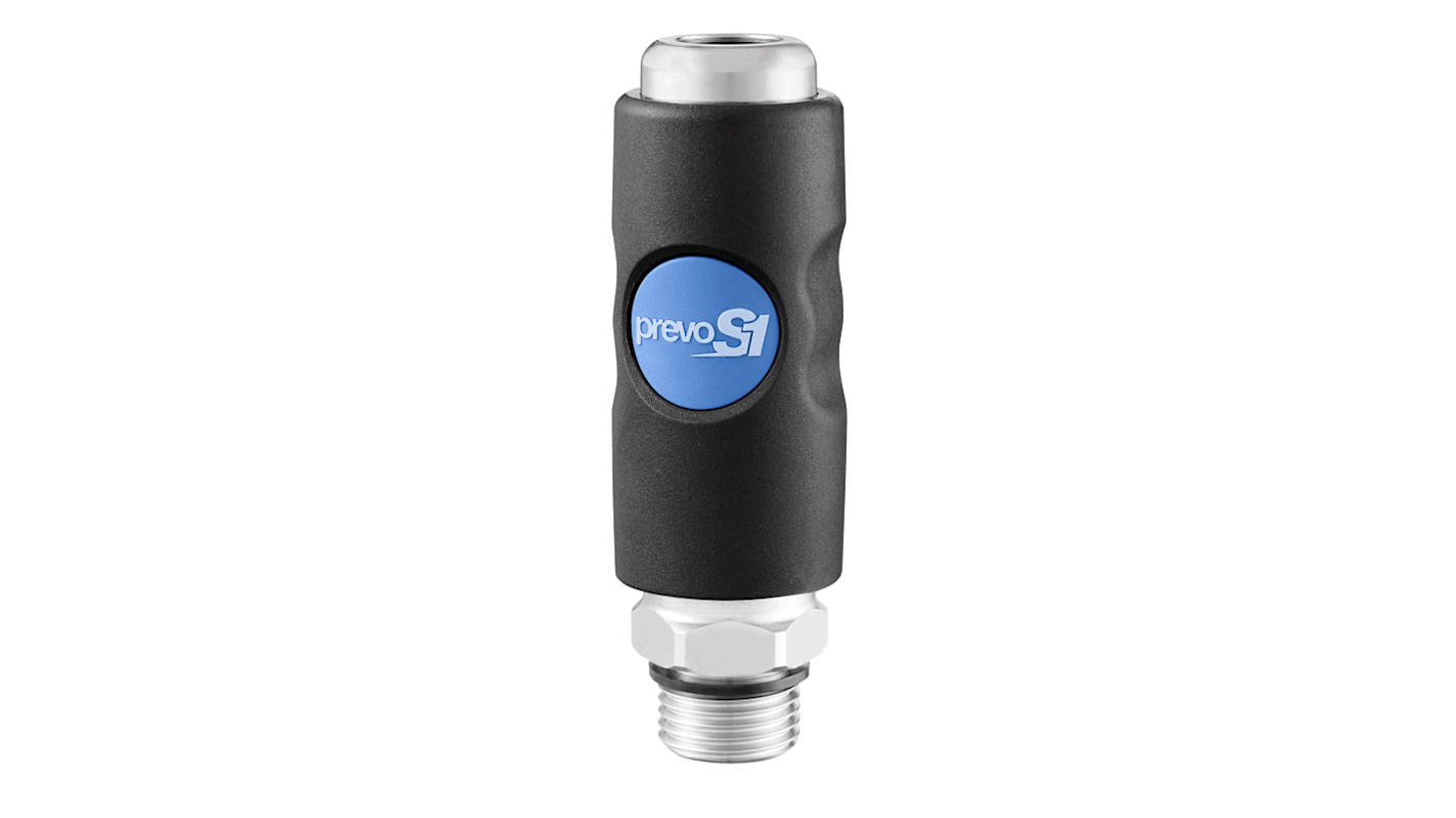 PREVOST Composite Body Male Safety Quick Connect Coupling, G 3/8 Male Threaded