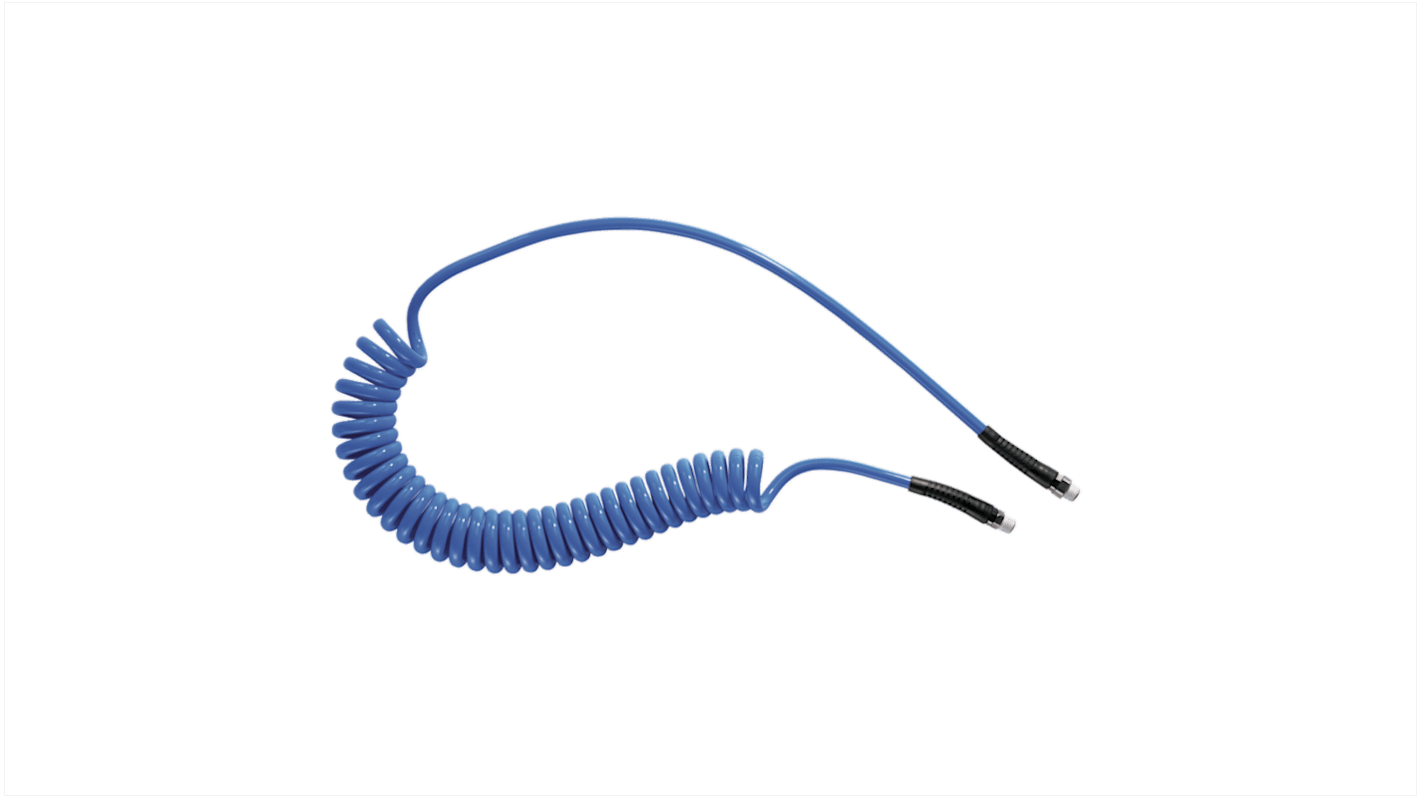 Tubo spiralato PREVOST in Poliuretano, L. 10m max, Øint 6.5mm, Øest 10mm, R 1/4, col. Blu