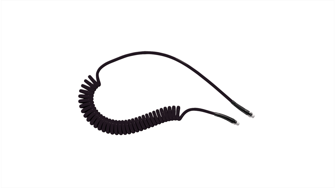 PREVOST Eiter Polyurethan Spiralschlauch Schwarz mit R1/4 Anschluss, Innen-Ø 6.5mm x 4m