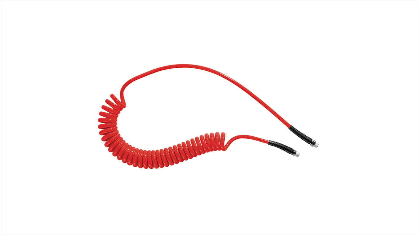 Tubo spiralato PREVOST in Poliuretano, L. 4m max, Øint 6.5mm, Øest 10mm, R 1/4, col. Rosso