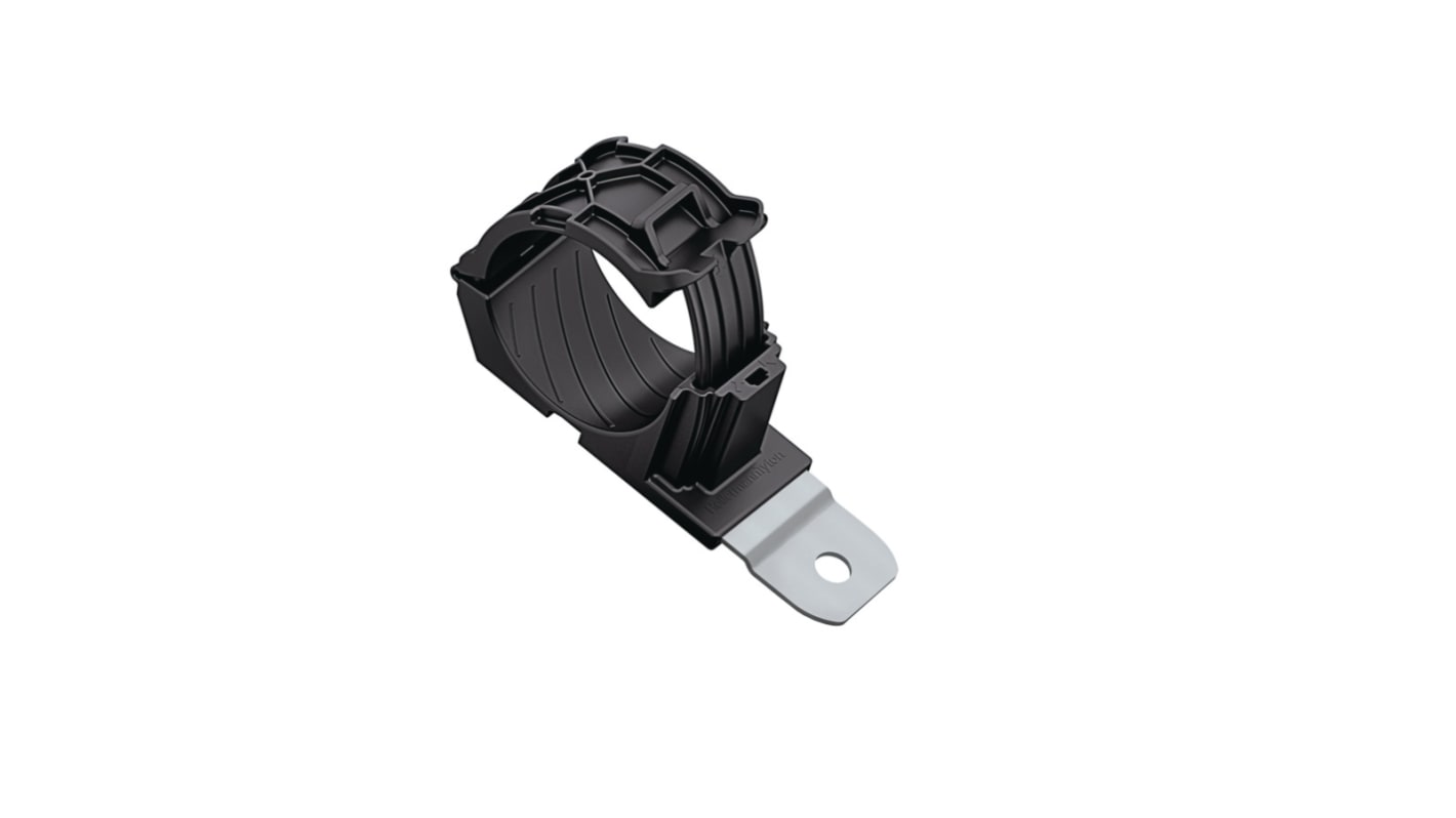 HellermannTyton Black Polyamide Ratchet P Clamp, 51mm Max. Bundle