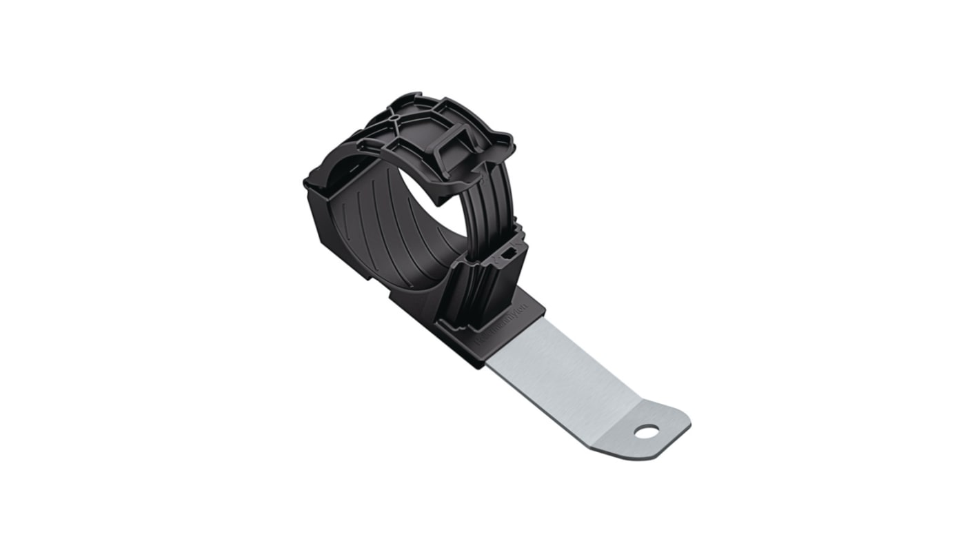 HellermannTyton Black Polyamide Ratchet P Clamp, 51mm Max. Bundle