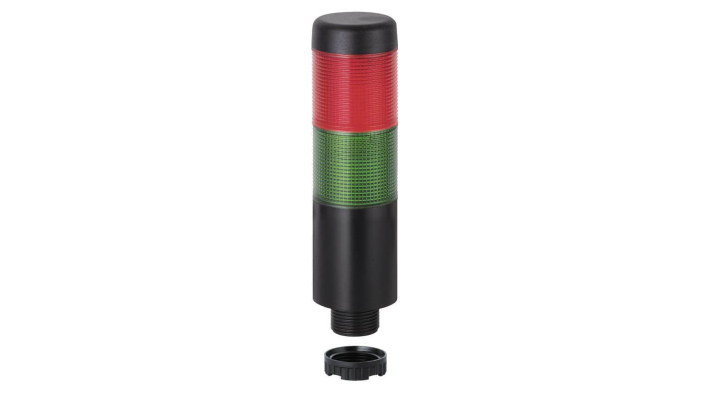 Columna de señalización Werma Kompakt 37, LED, con 2 elementos Rojo/Verde, 12 V